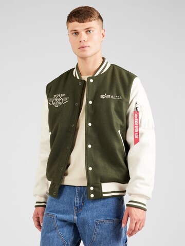 ALPHA INDUSTRIES Átmeneti dzseki 'Varsity' - zöld: elől