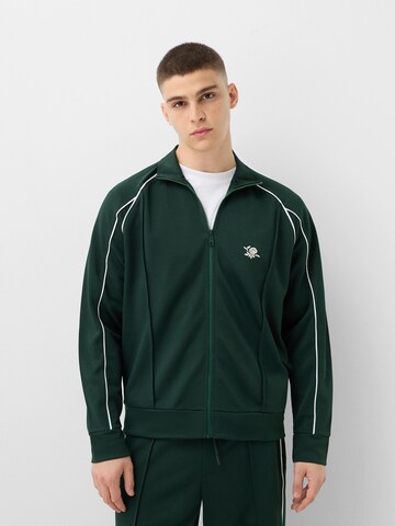 Veste de survêtement Bershka en vert : devant