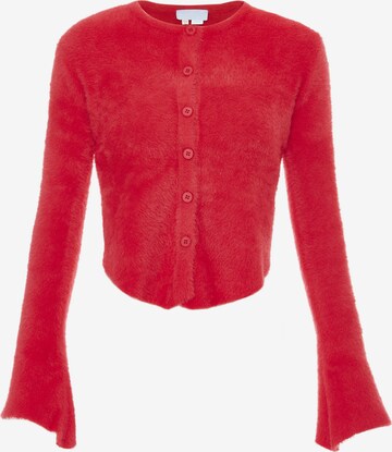 Poomi Knit Cardigan in Red: front