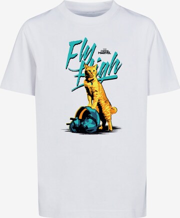 ABSOLUTE CULT Shirt 'Captain Marvel - Fly High' in White: front