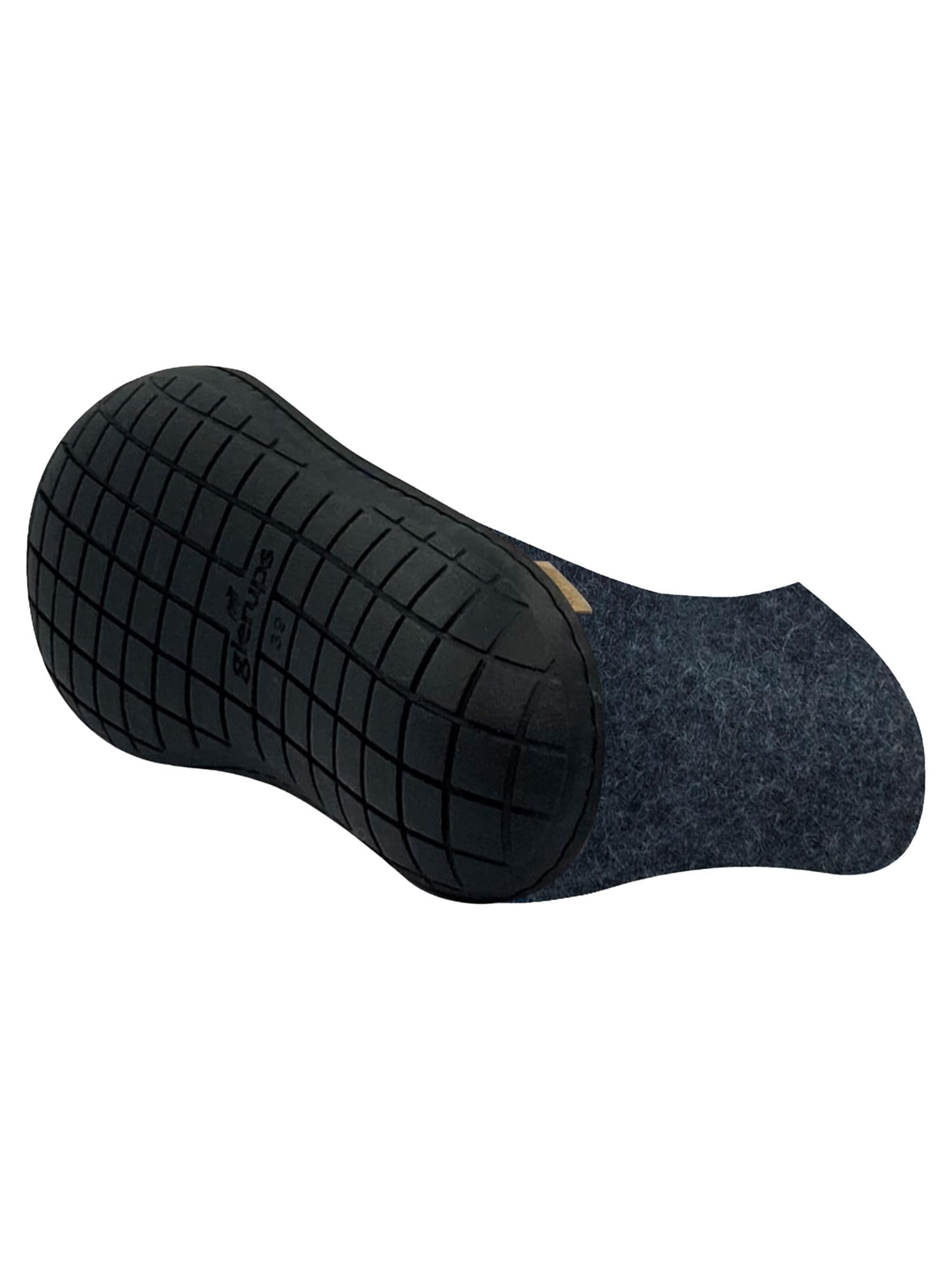 Glerups Muiltjes 'Kautschuksohle Schwarz' in Blauw