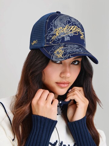 Casquette 'Outline Dragons' Ed Hardy en bleu : devant