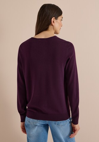 CECIL Basic Pullover mit V-Neck in Unifarbe in Rot