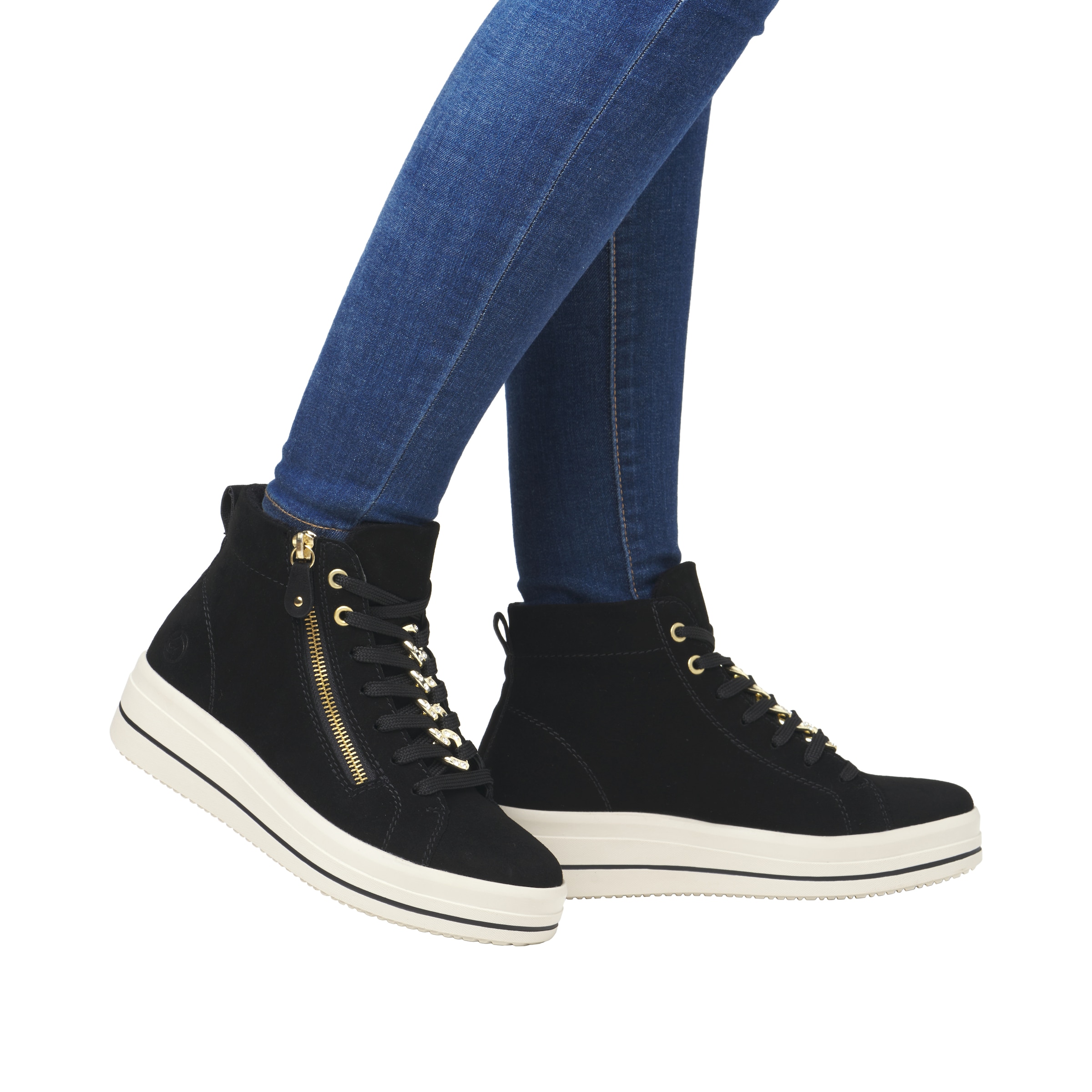 REMONTE High-top trainers in Black: front
