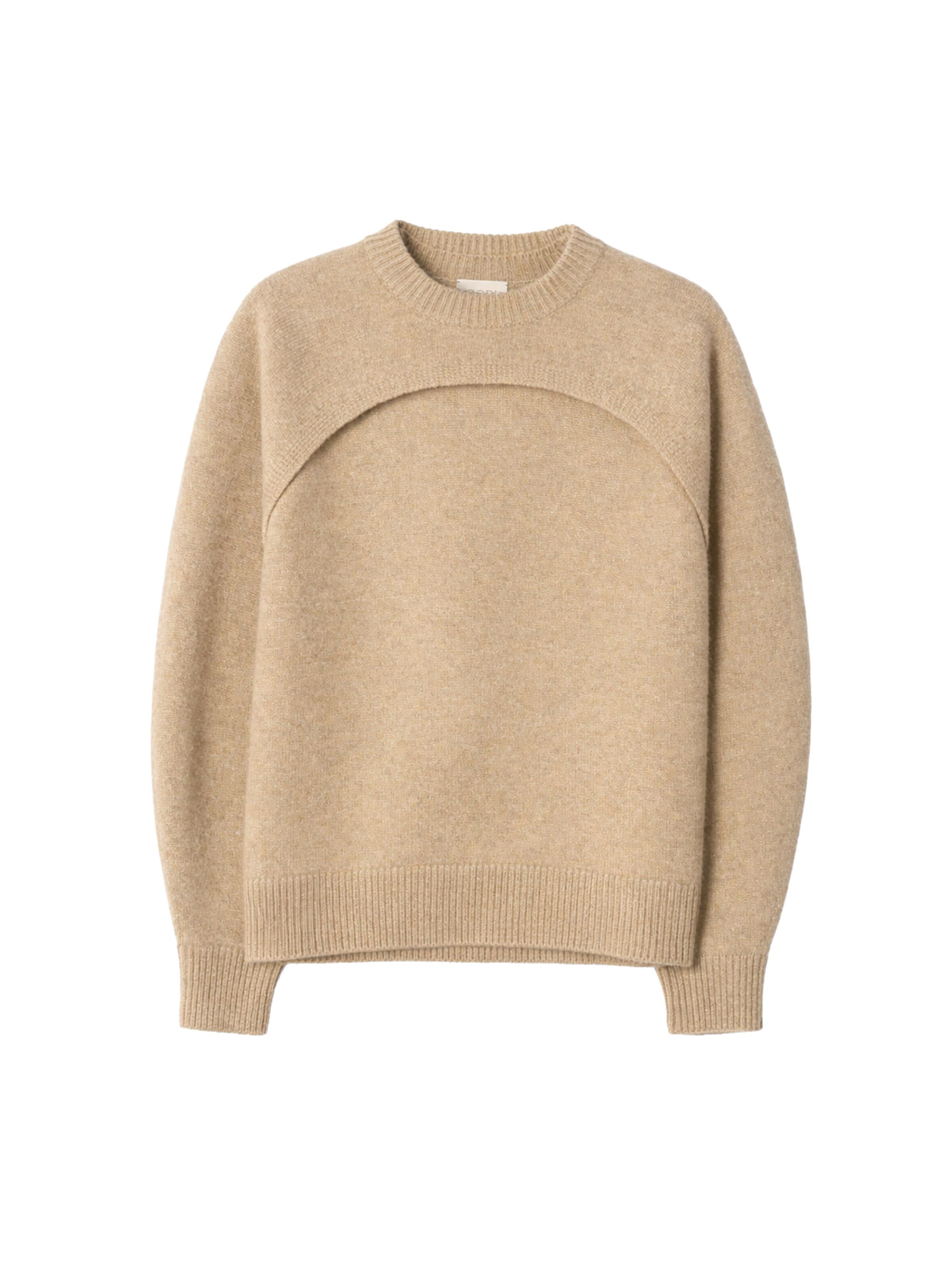 GOBI Cashmere Tröja 'Cashmere Crewneck Twin Set' i beige: framsida