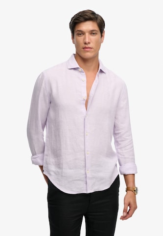 Coupe regular Chemise Superdry & Co en violet : devant