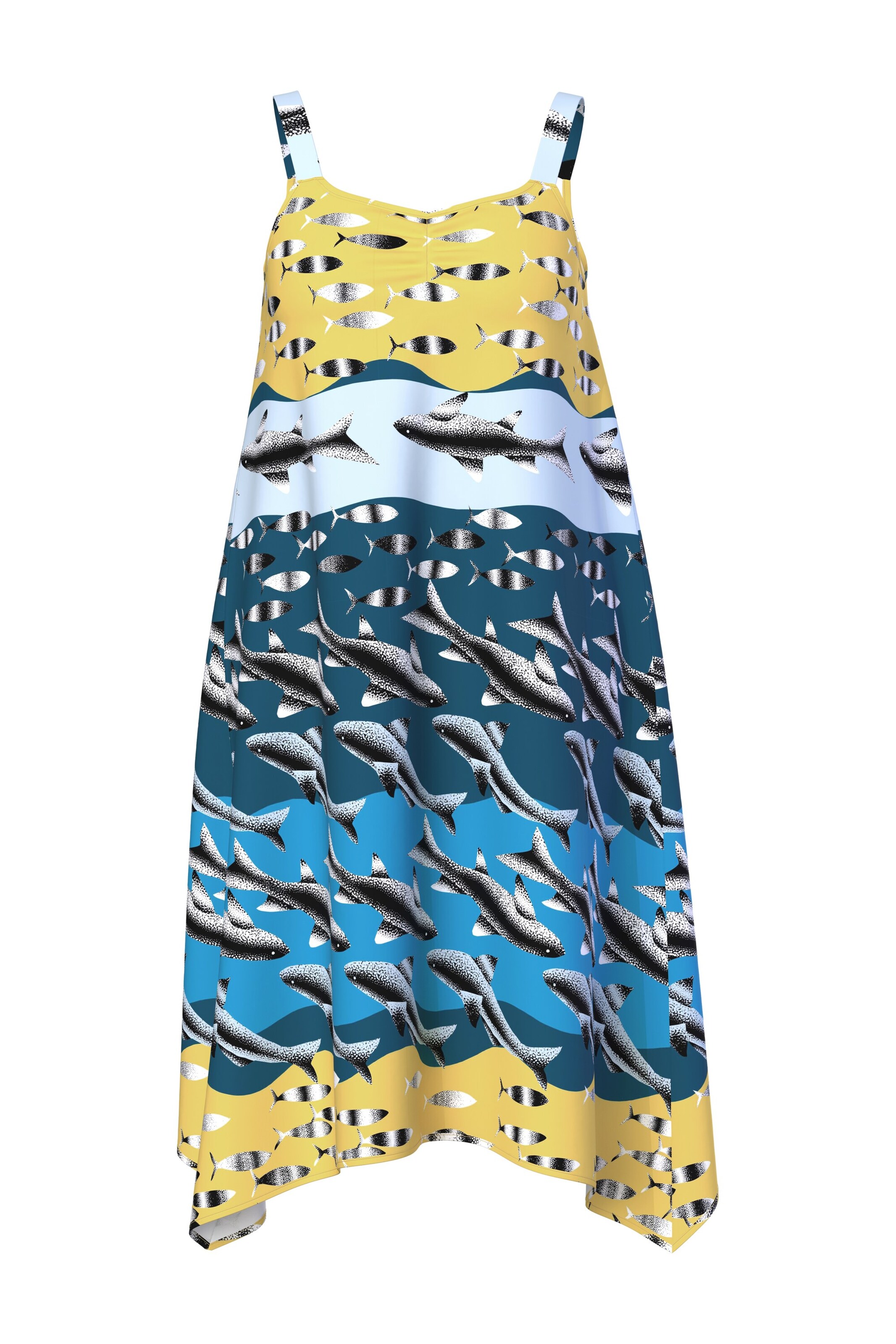 Ulla Popken Strandjurk in Blauw: voorkant