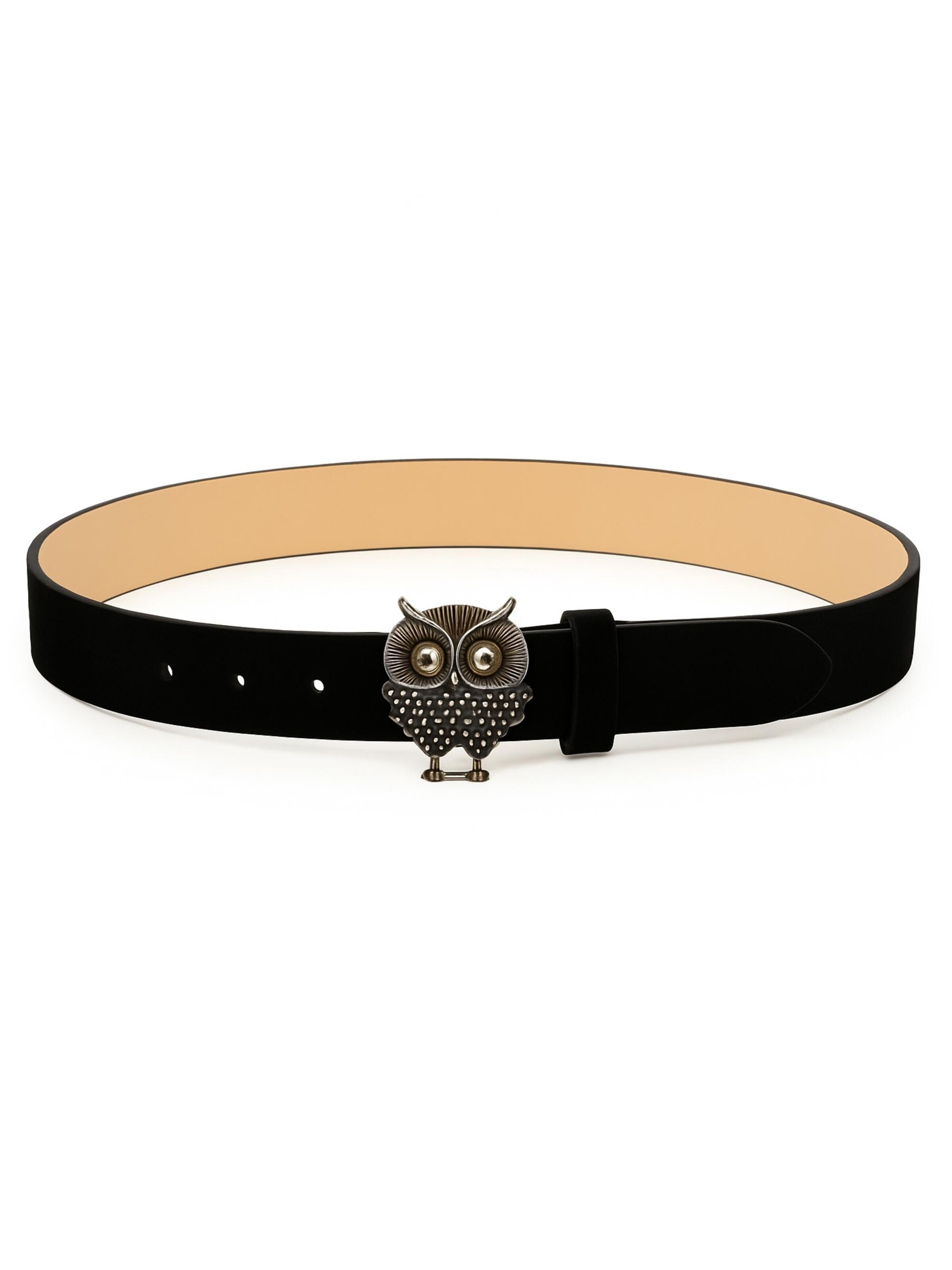 COLLEZIONE ALESSANDRO Belt 'Eule' in Black: front