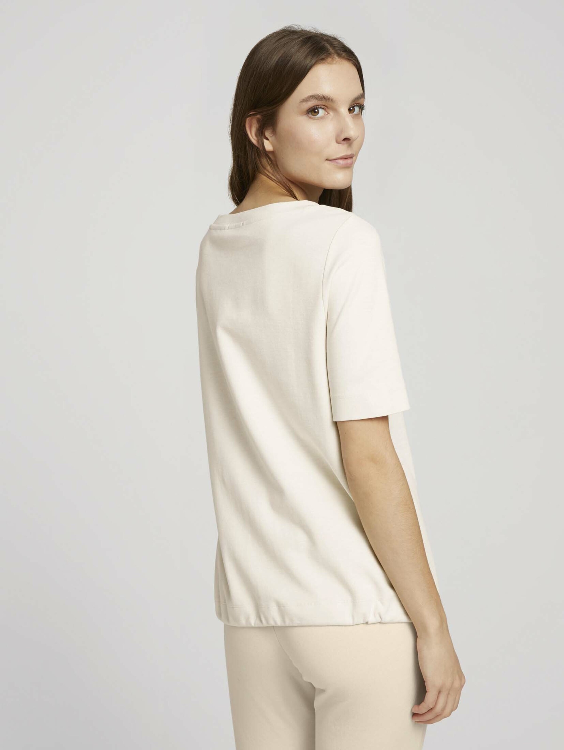 Frauen Shirts & Tops TOM TAILOR T-Shirt in Creme - BT91110
