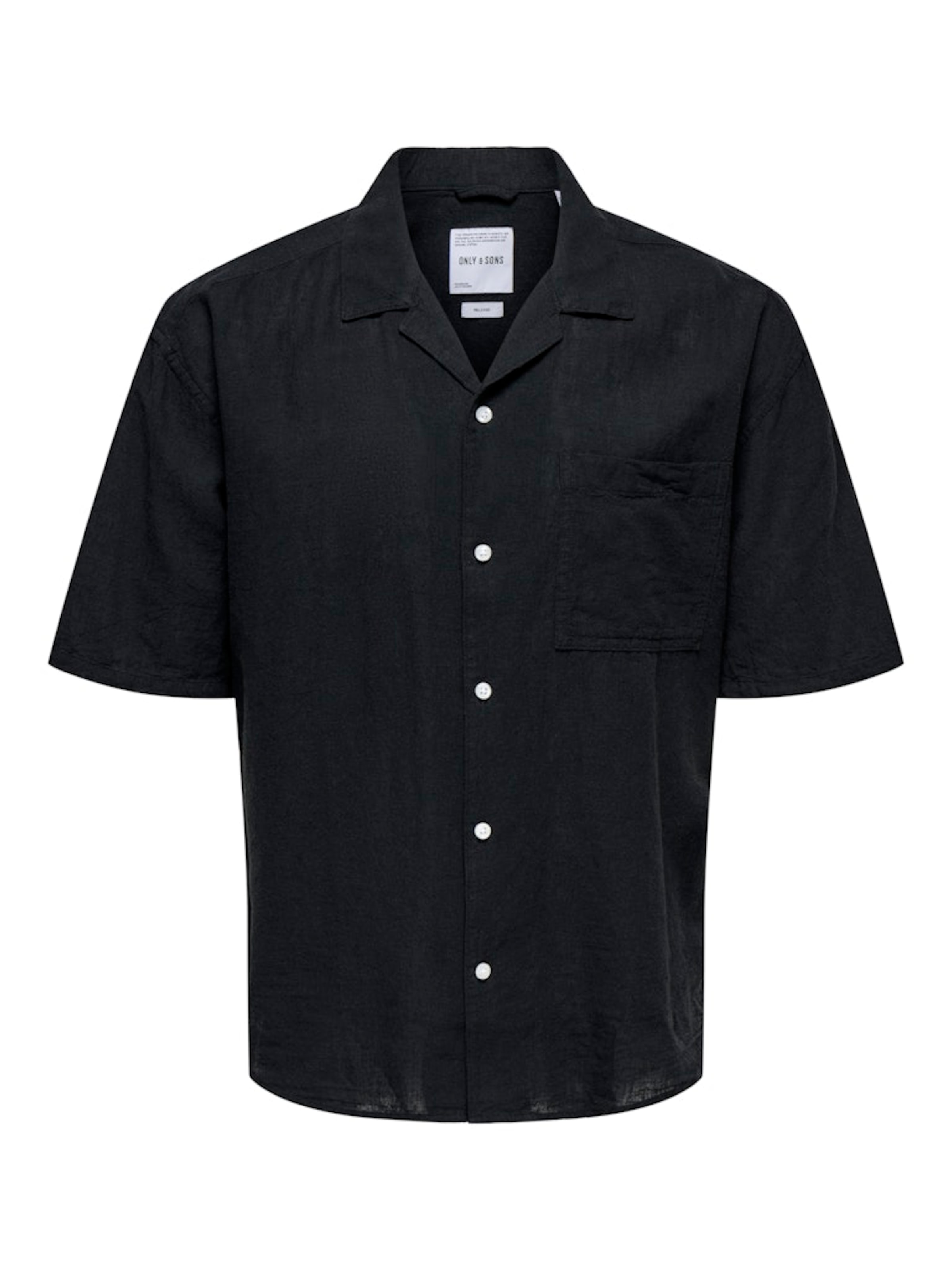 Only & Sons Comfort Fit Skjorta 'ONSCaiden' i svart: framsida