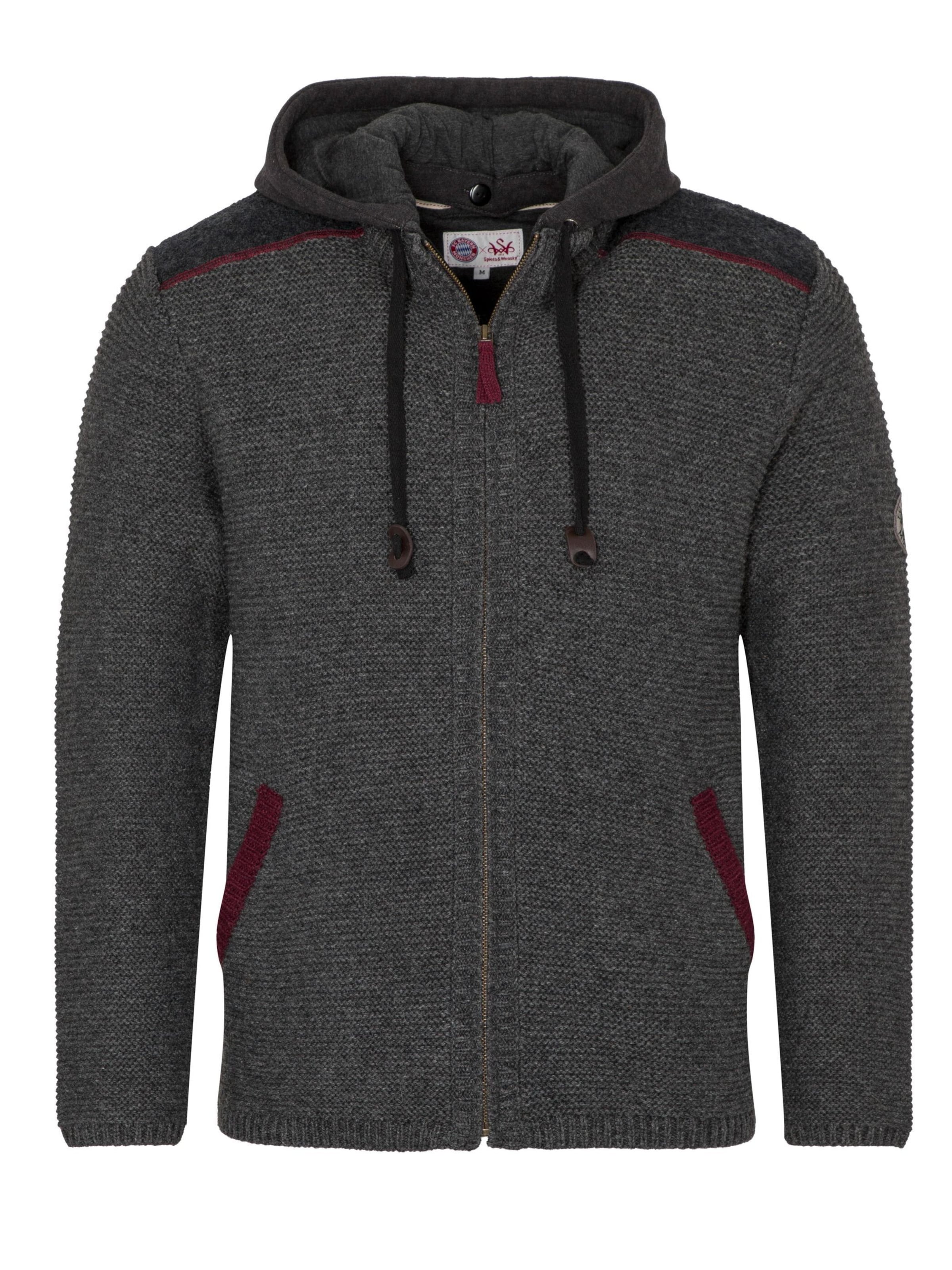 SPIETH & WENSKY Strickjacke 'FCB - Torben' in Grau: Vorderseite