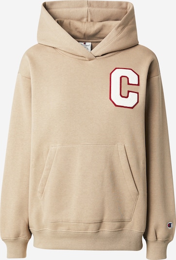 Champion Authentic Athletic Apparel Sweatshirt em bege escuro / vermelho / branco, Vista do produto