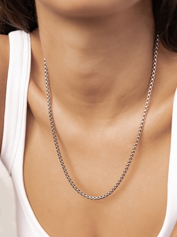 Hey Happiness Kette 'Thick Box' in Silber: Vorderseite