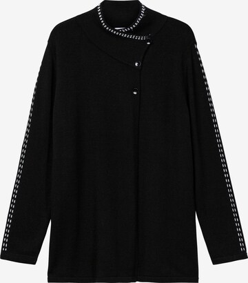 SHEEGO Knit Cardigan in Black: front