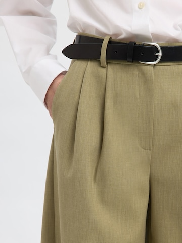 SELECTED Wide leg Bandplooibroek 'SLFRITA' in Groen