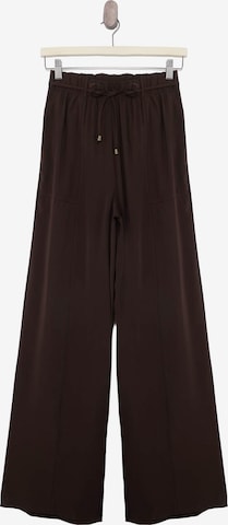 Wide Leg Pantalon Trendyol en marron : devant