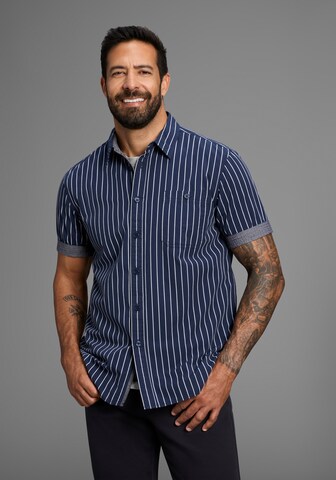 Man's World Comfort Fit Hemd in Blau: Vorderseite