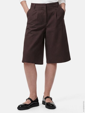 Regular Pantalon à pince PIECES en marron : devant