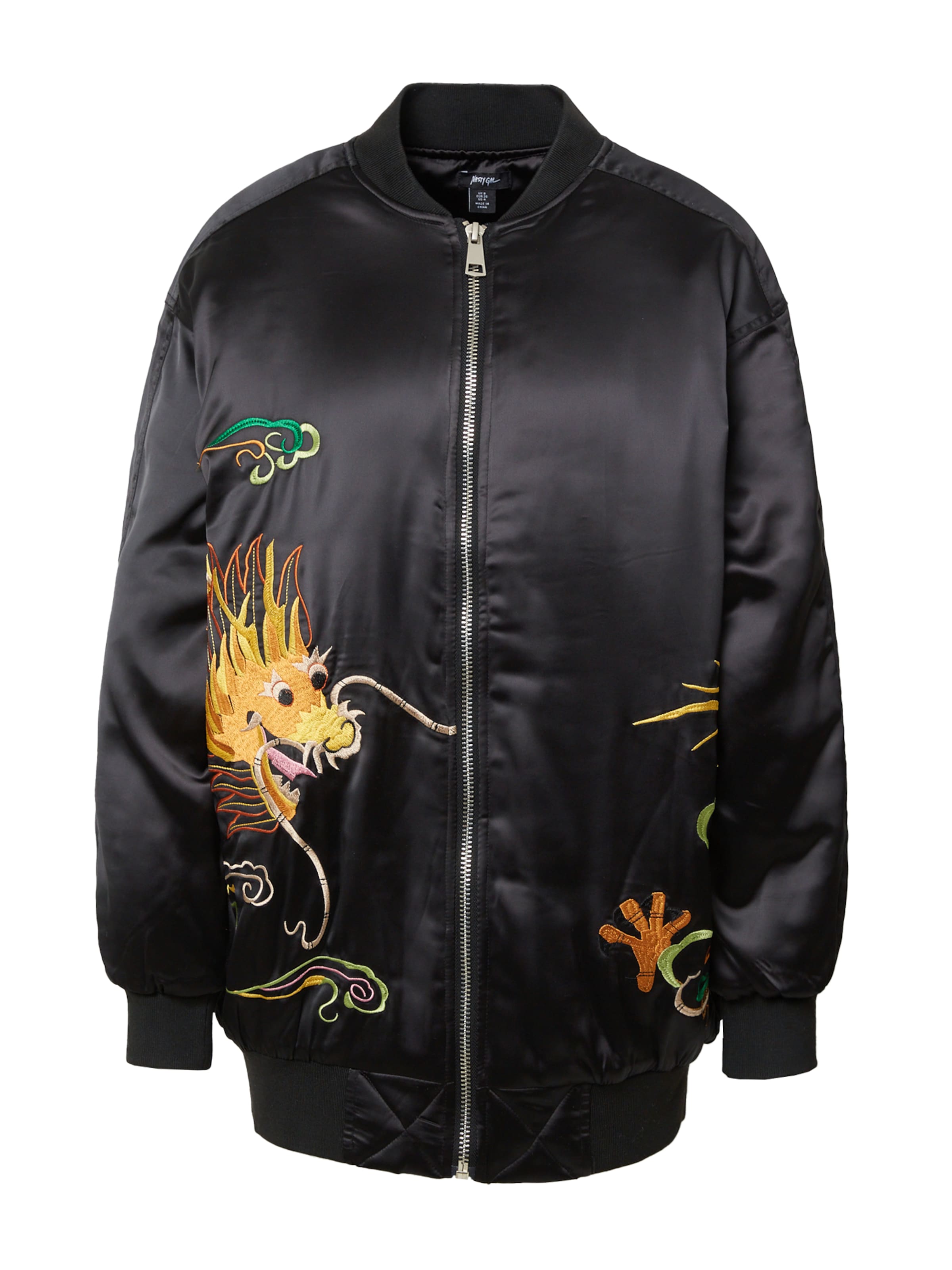 Nasty Gal Φθινοπωρινό και ανοιξιάτικο μπουφάν σε μαύρο: μπροστά