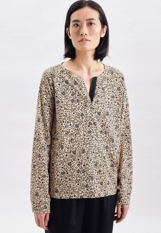 SEIDENSTICKER Pajama Shirt 'Schwarze Rose' in Beige: front