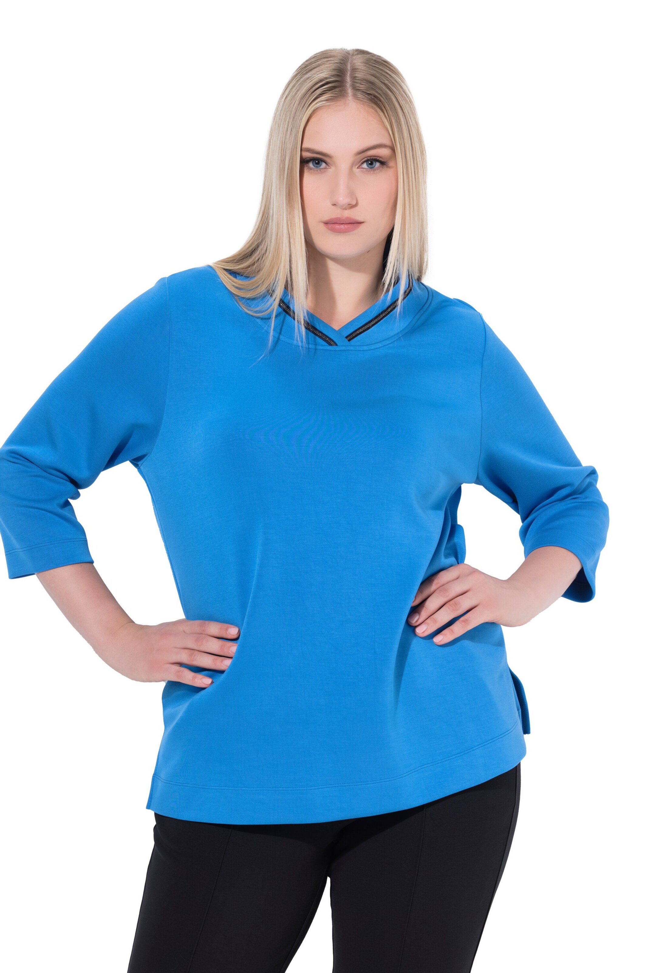 Ulla Popken Sweatshirt in Blue: front