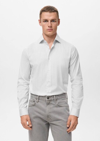 MANGO MAN Slim fit Button Up Shirt 'Vecchia1' in White: front