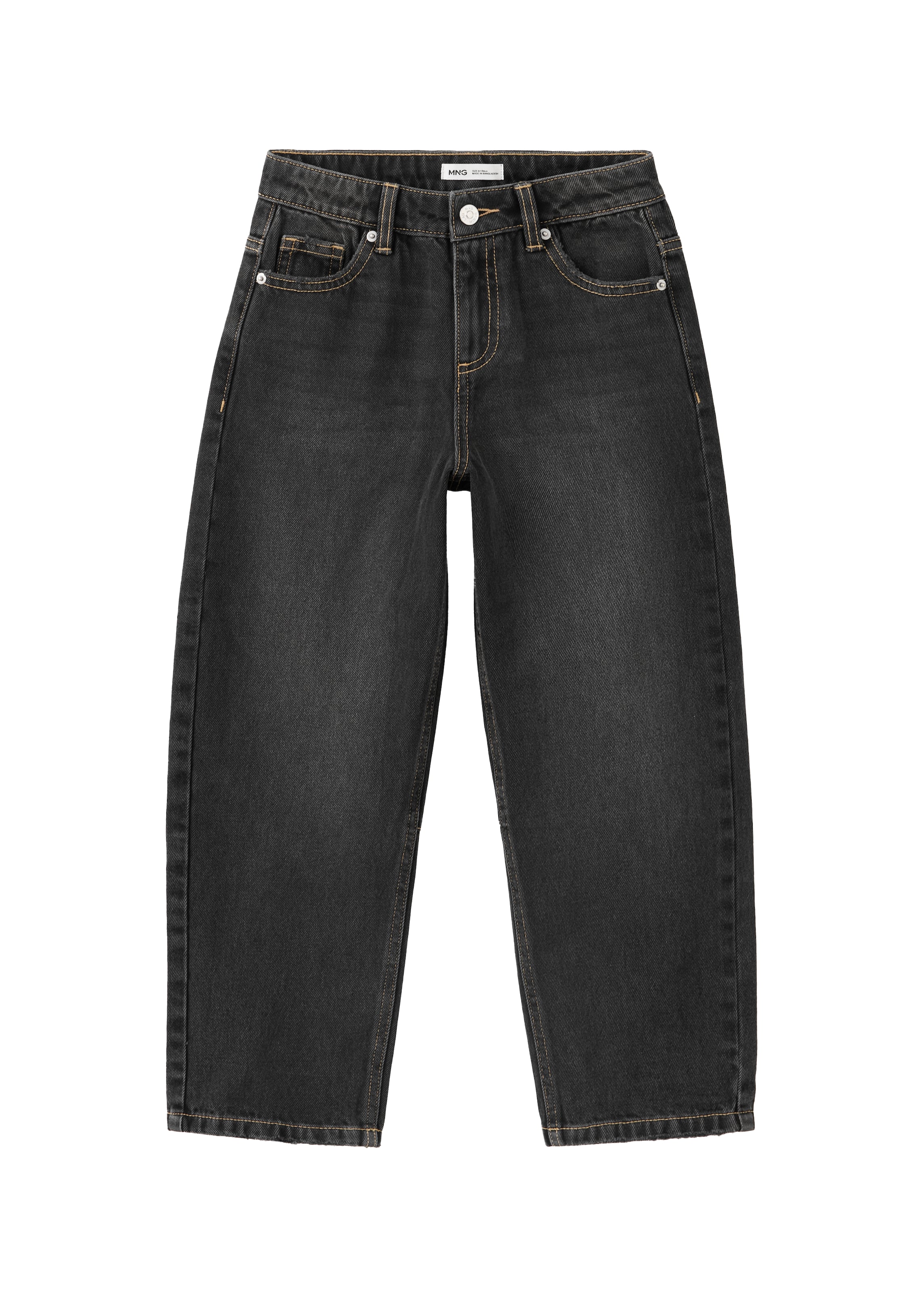 MANGO KIDS Tønde Jeans 'BALLOON2' i sort: forside