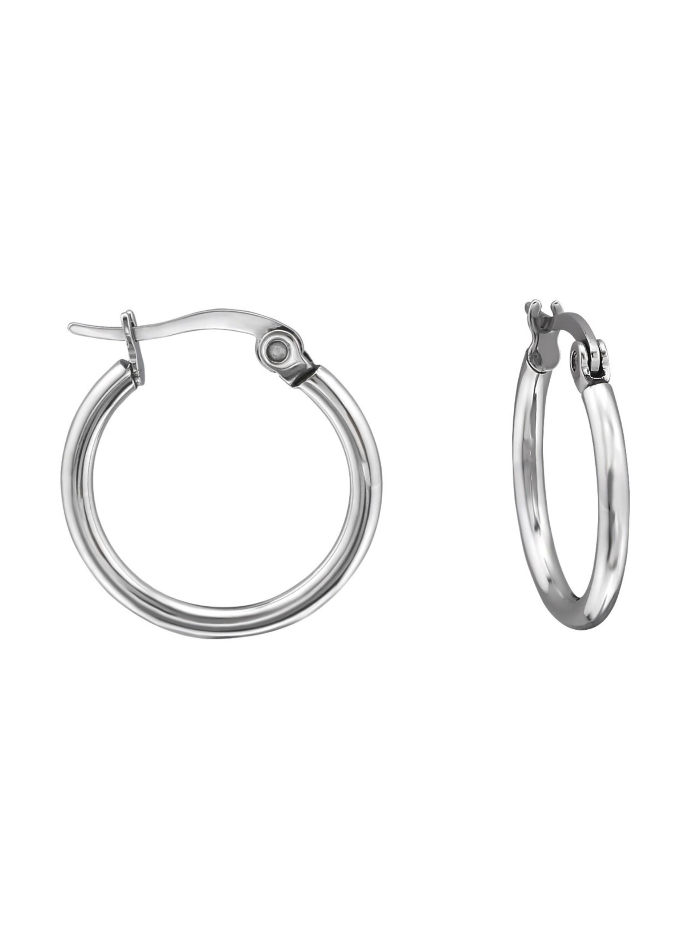 Boucles d'oreilles 'Hochglanzpolierte Creolen aus Chirurgenstahl 15 mm' Maxte en argent