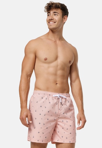 INDICODE JEANS Board Shorts 'Maya' in Pink: front