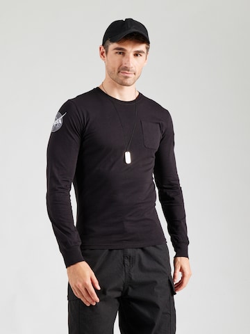 ALPHA INDUSTRIES Tričko 'NASA' - Čierna: predná strana