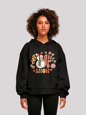 F4NT4STIC Sweatshirt 'Let It Snow Groovy Christmas Gingerbread' in Black: front