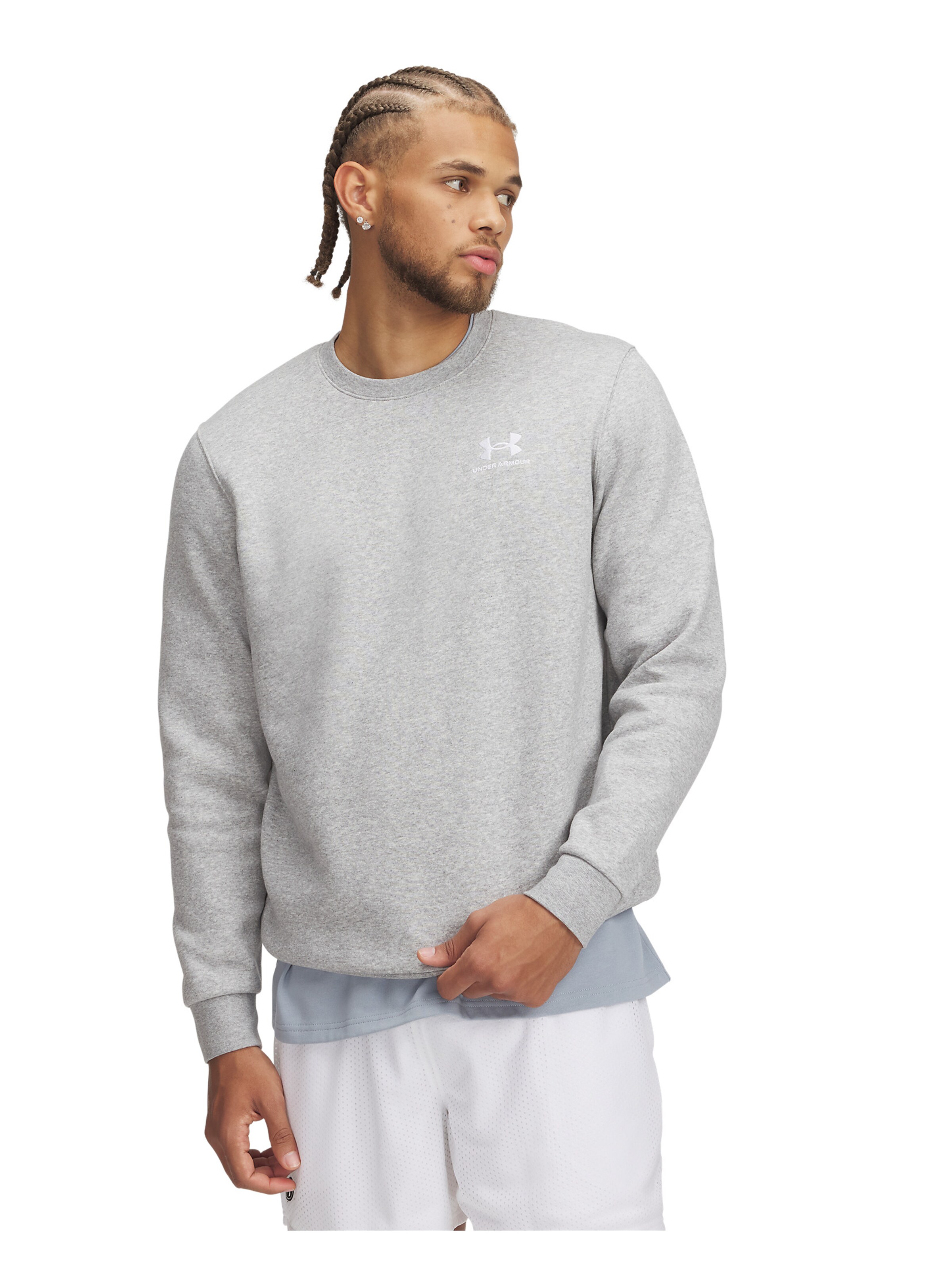 UNDER ARMOUR Sportsweatshirt 'Essential' in Grijs: voorkant