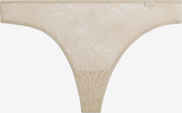 Calvin Klein Underwear Thong in Beige: front