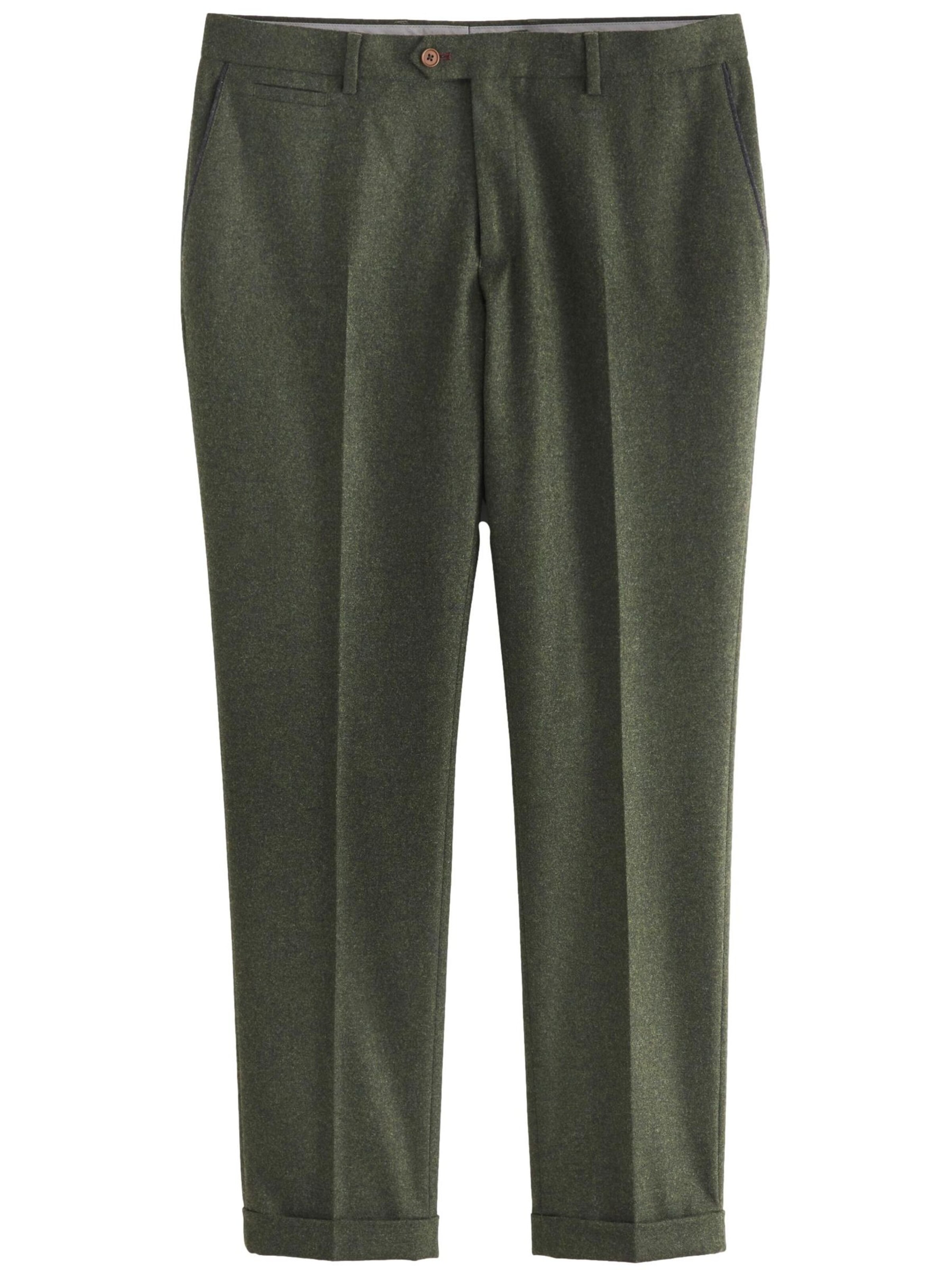 Coupe slim Pantalon à plis Next en vert : devant