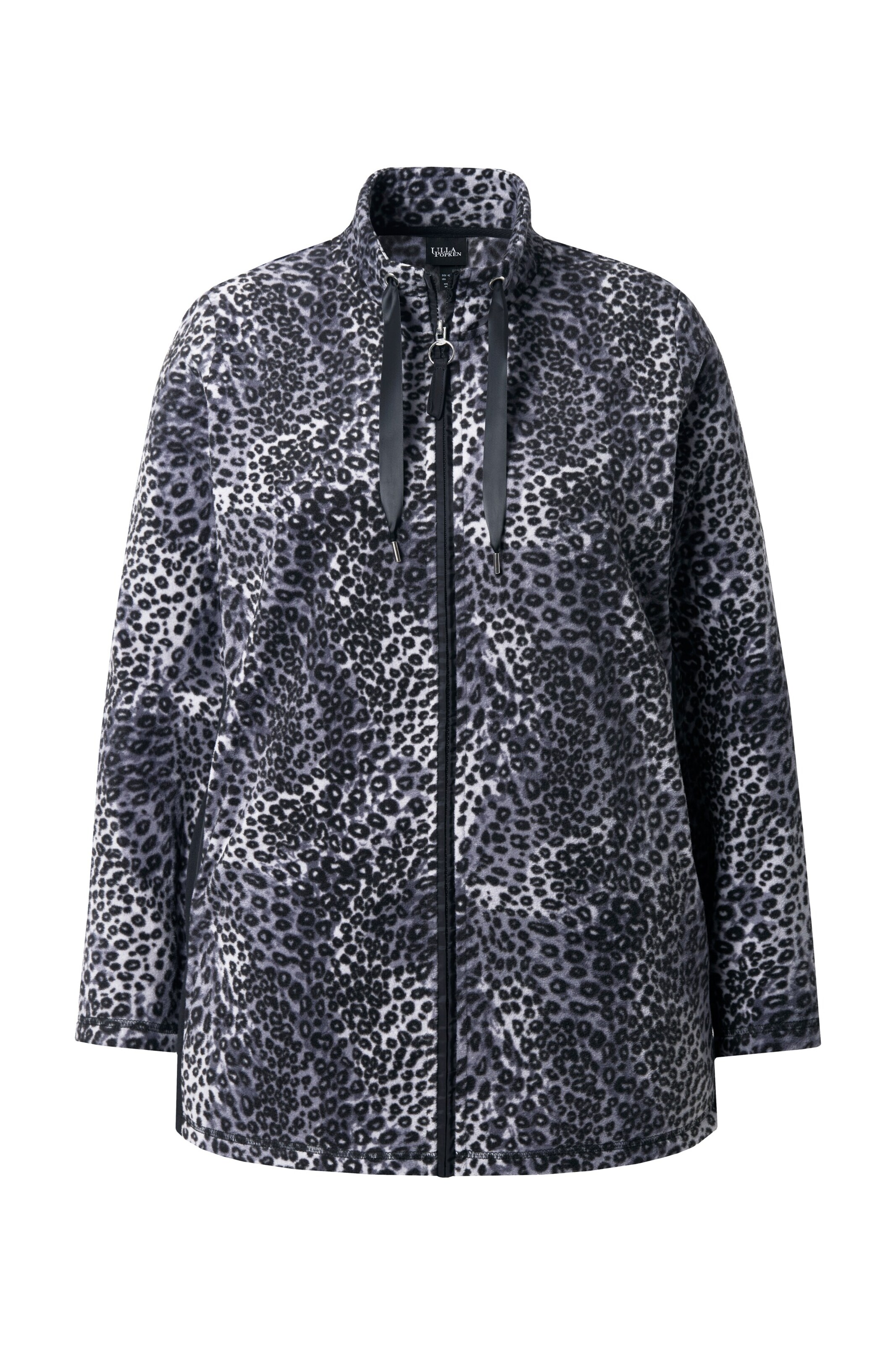 Ulla Popken Sweat jacket in Black: front