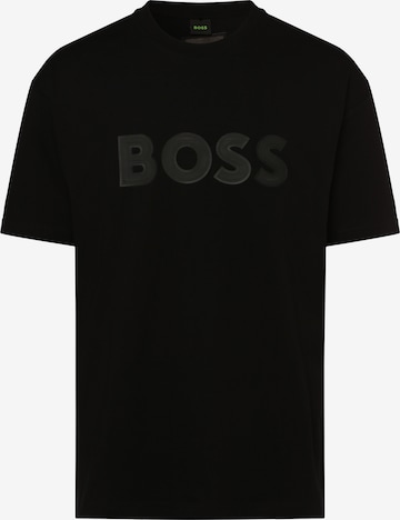 BOSS Shirt ' Tee Lotus ' in Black: front