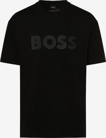 BOSS Black Shirt ' Tee Lotus ' in Black: front