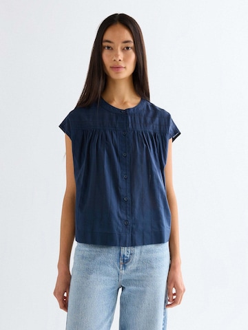 WRANGLER Blouse 'Drop Shoulder' in Blauw: voorkant