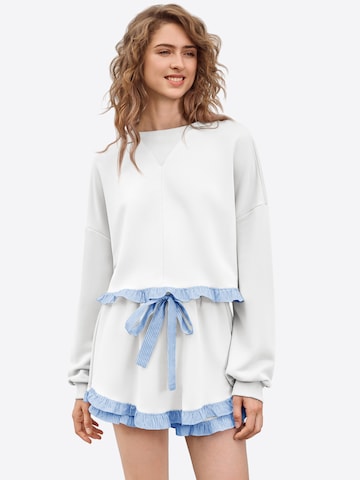 Imily Bela Hlačni kostim | bela barva: sprednja stran