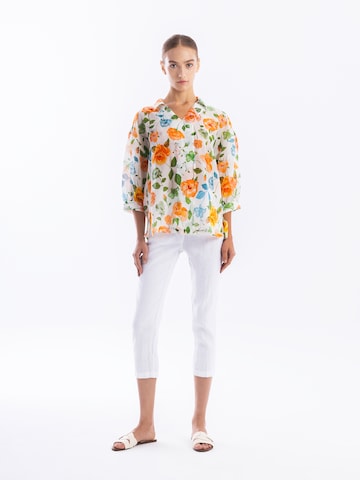 Coupe slim Pantalon Haris Cotton en blanc