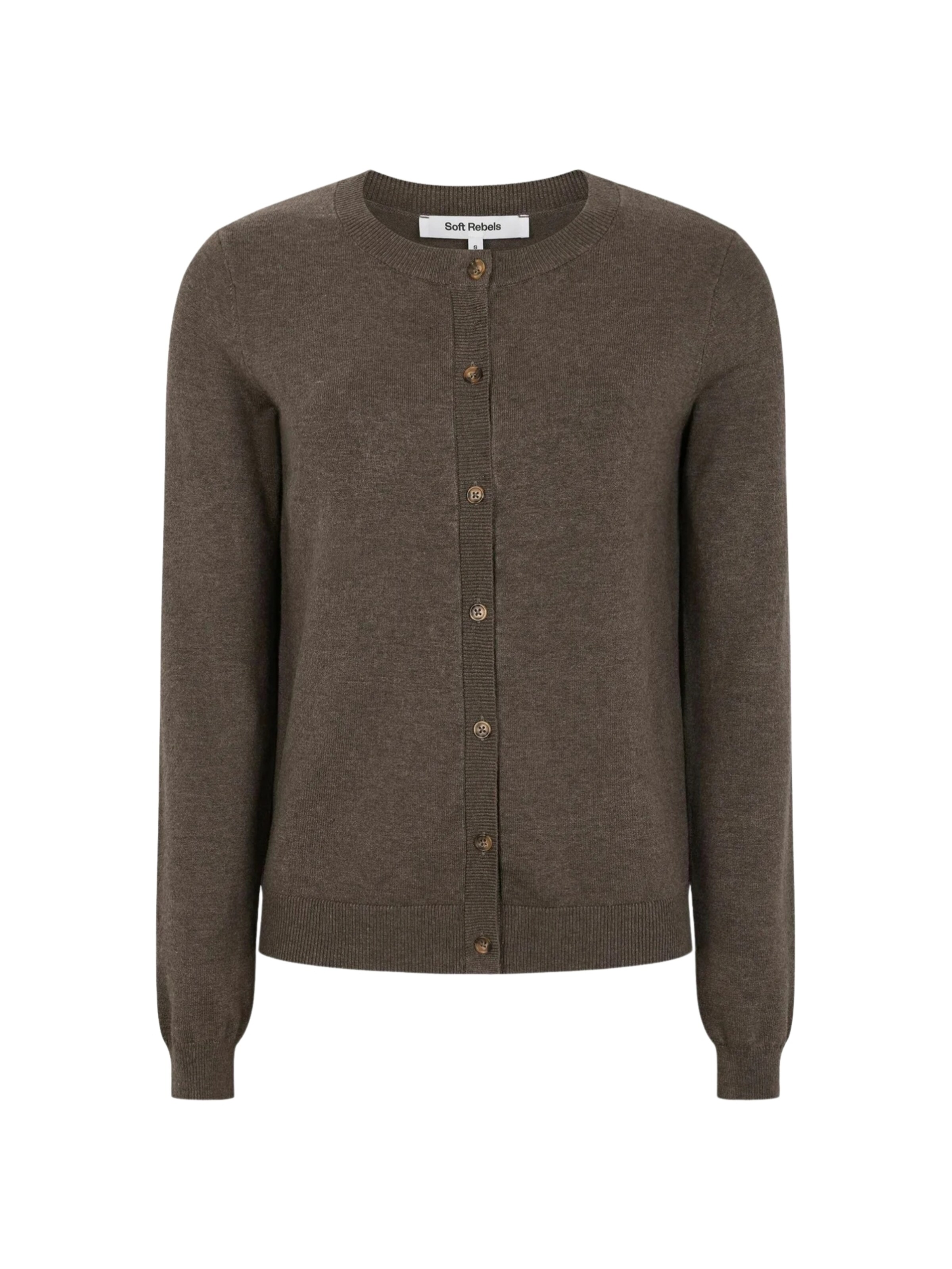 Soft Rebels Strickjacke 'Marla' in Braun: Vorderseite