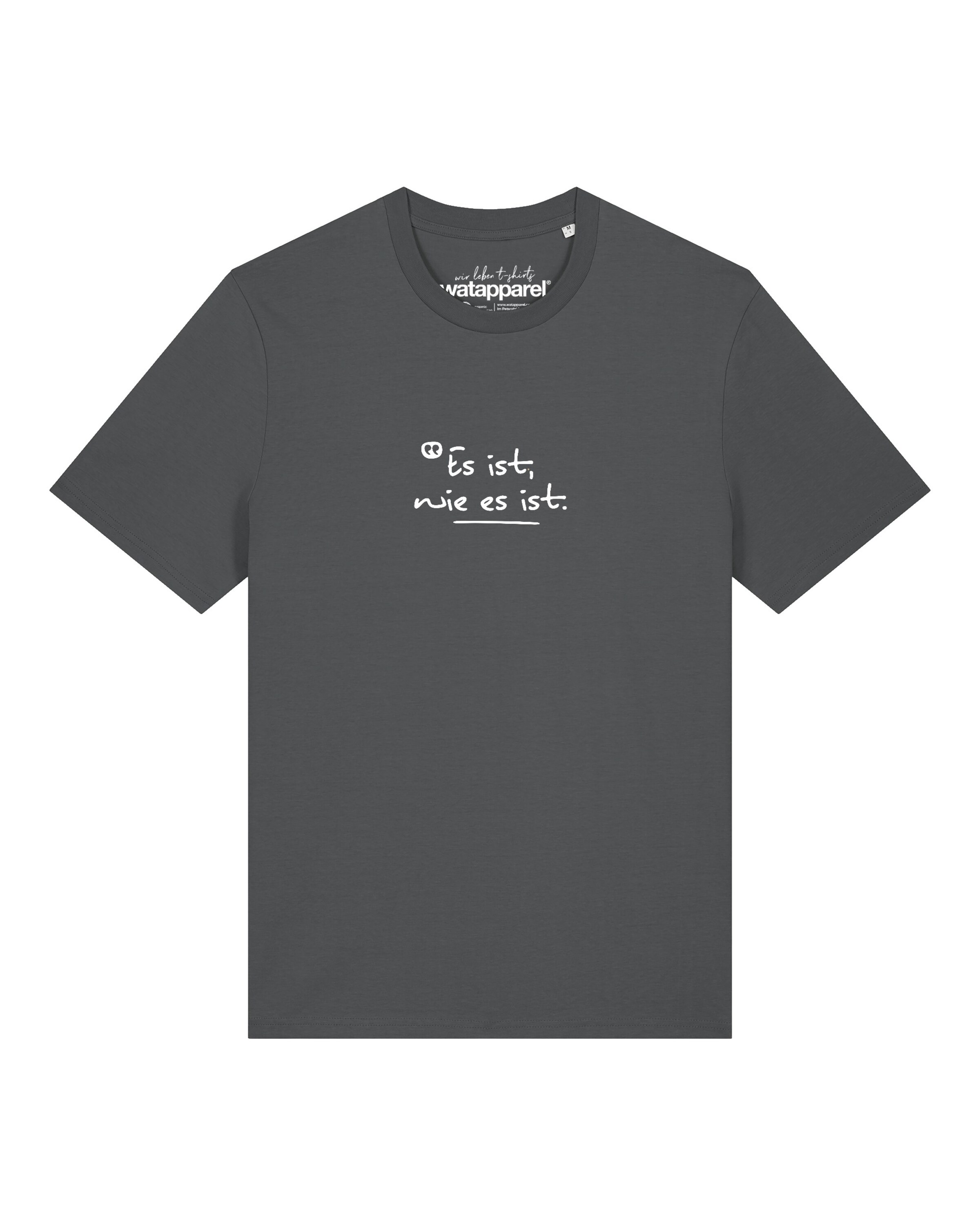 Maglietta 'Es Ist Wie Es Ist' di Watapparel in grigio: frontale