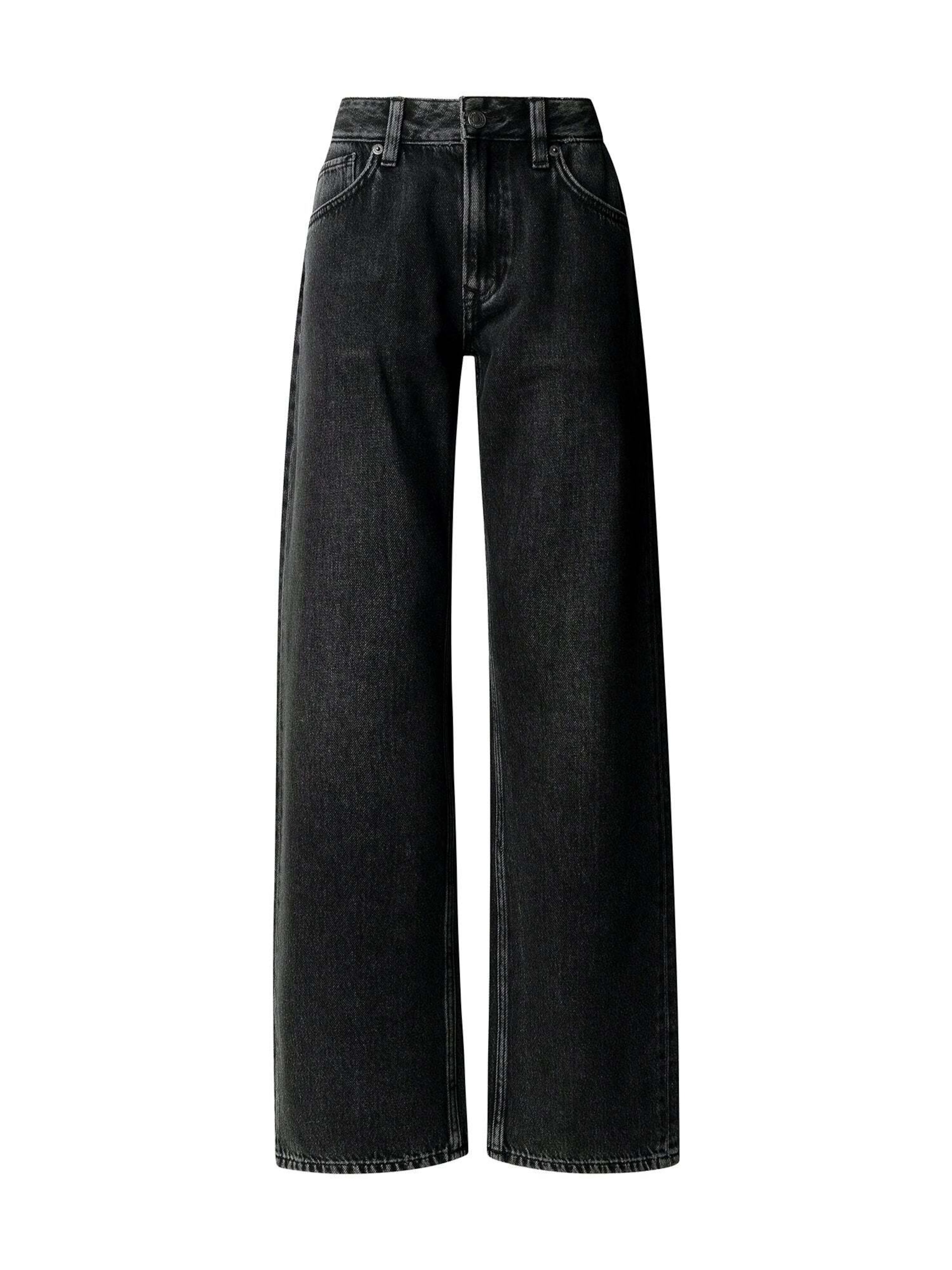 Pepe Jeans Wide leg Jeans in Zwart: voorkant