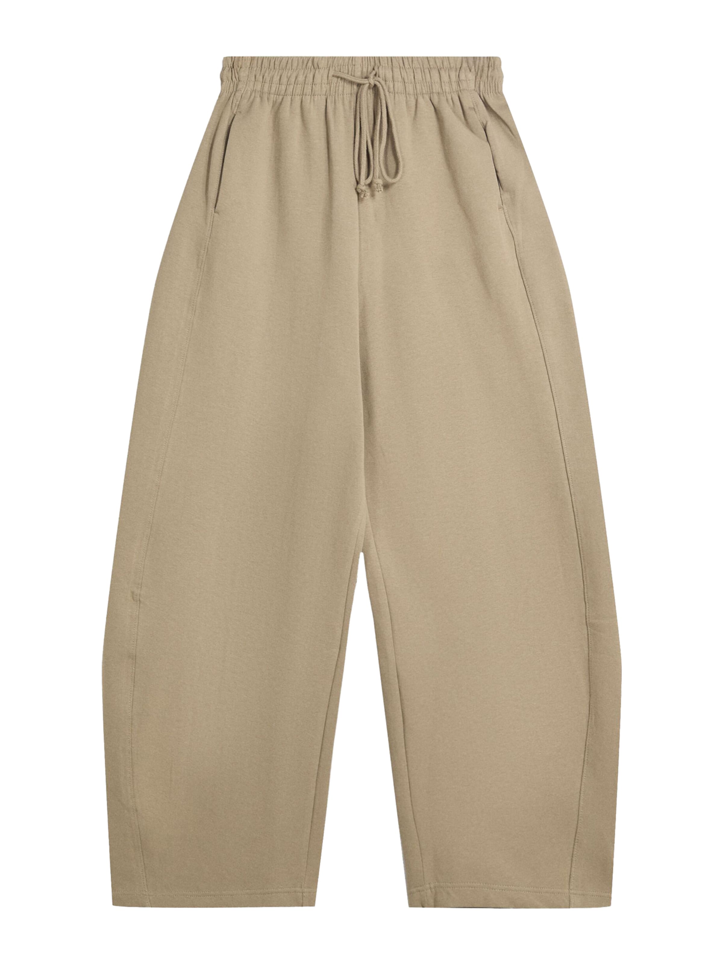 BershkaBaggy Sportske hlače - bež boja: prednji dio