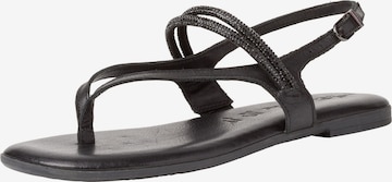 TAMARIS T-Bar Sandals in Black: front