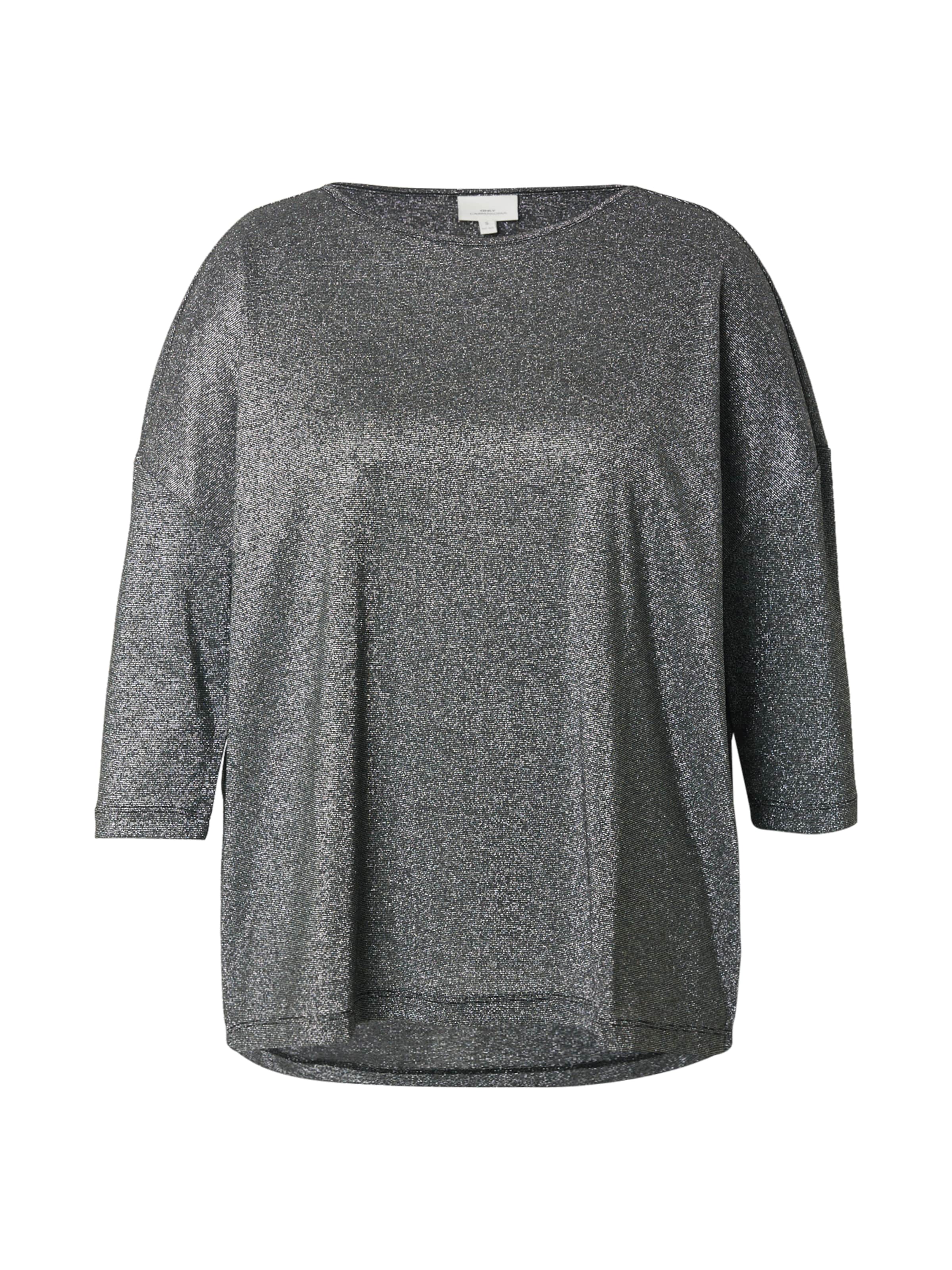 ONLY Carmakoma Футболка 'CARSILVERY GLAMOUR' в Черный: спереди