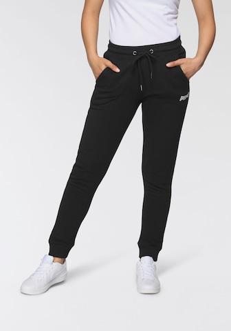 LONSDALE Tapered Pants in Black: front