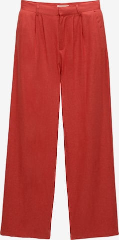 Loosefit Pantaloni con pieghe di Pull&Bear in rosso: frontale