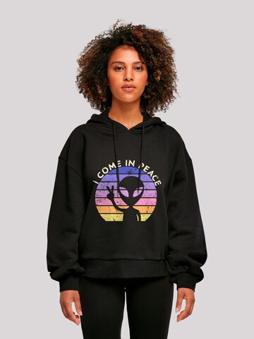 F4NT4STIC Sweatshirt 'Alien Peace Sunset' in Zwart: voorkant