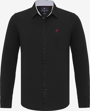 DENIM CULTURE Skjorte 'RUBEN' i svart: forside